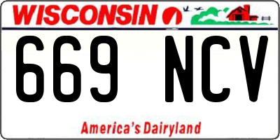 WI license plate 669NCV