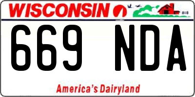 WI license plate 669NDA