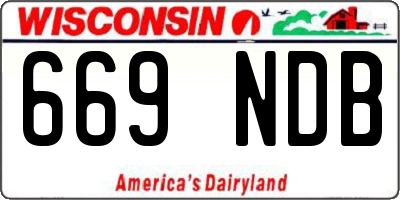 WI license plate 669NDB