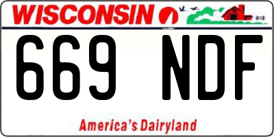 WI license plate 669NDF