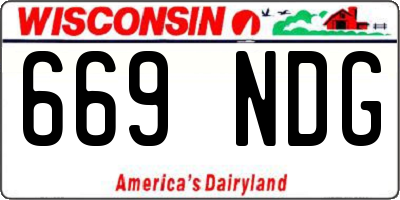 WI license plate 669NDG