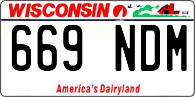 WI license plate 669NDM