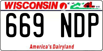 WI license plate 669NDP