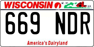WI license plate 669NDR