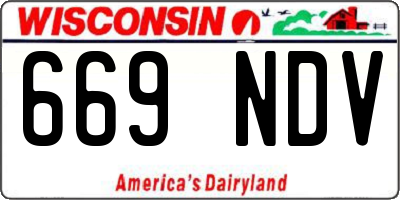 WI license plate 669NDV