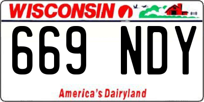 WI license plate 669NDY