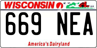 WI license plate 669NEA