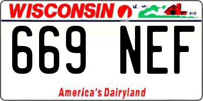 WI license plate 669NEF