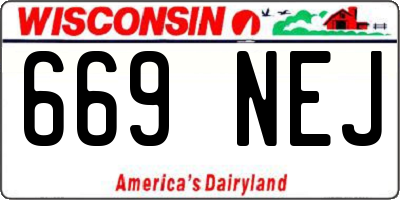 WI license plate 669NEJ