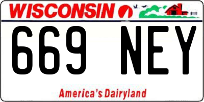 WI license plate 669NEY