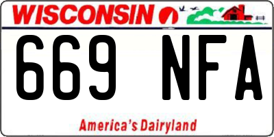 WI license plate 669NFA