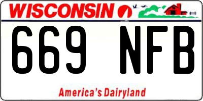 WI license plate 669NFB
