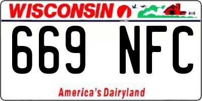 WI license plate 669NFC