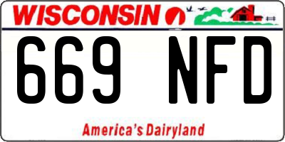 WI license plate 669NFD