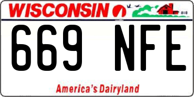 WI license plate 669NFE