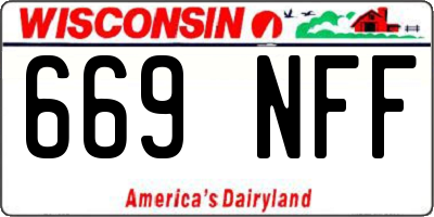 WI license plate 669NFF