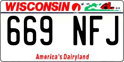 WI license plate 669NFJ
