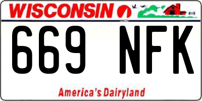 WI license plate 669NFK