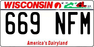 WI license plate 669NFM