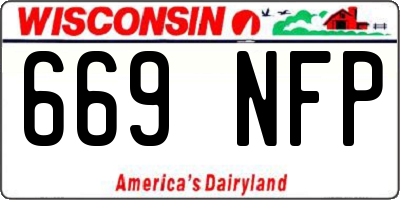 WI license plate 669NFP
