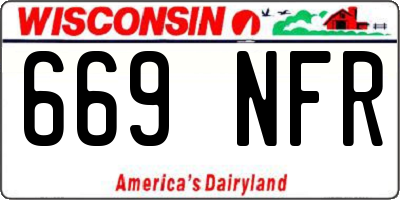 WI license plate 669NFR
