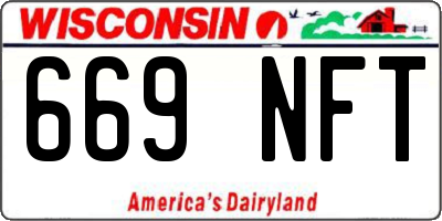 WI license plate 669NFT