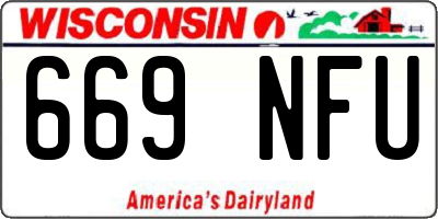 WI license plate 669NFU