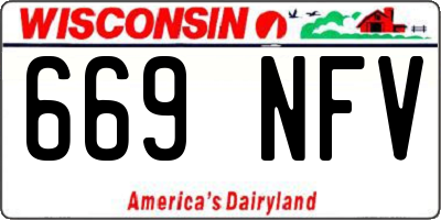 WI license plate 669NFV