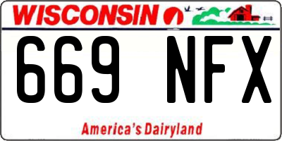 WI license plate 669NFX