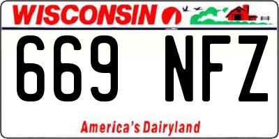 WI license plate 669NFZ