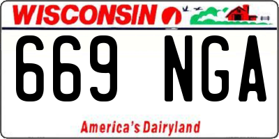 WI license plate 669NGA