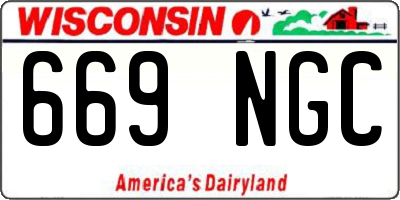 WI license plate 669NGC