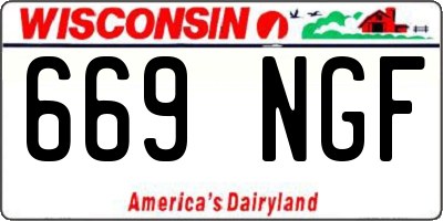 WI license plate 669NGF