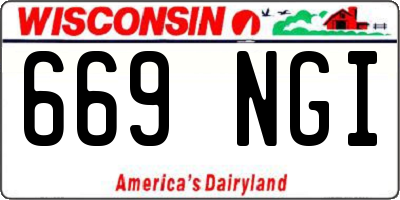 WI license plate 669NGI
