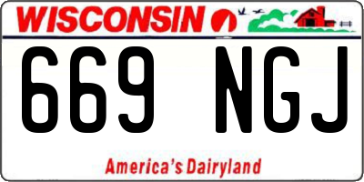 WI license plate 669NGJ