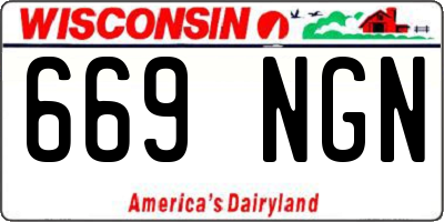 WI license plate 669NGN