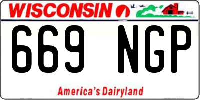 WI license plate 669NGP