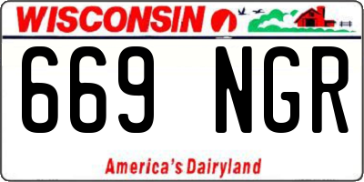 WI license plate 669NGR