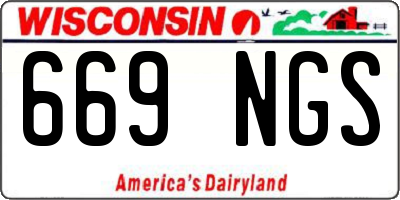 WI license plate 669NGS
