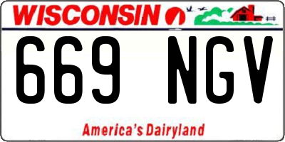 WI license plate 669NGV