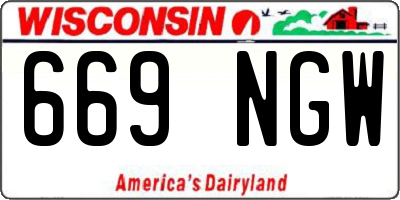 WI license plate 669NGW