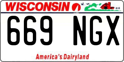 WI license plate 669NGX