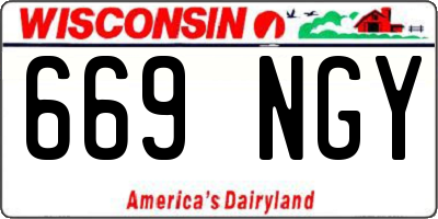 WI license plate 669NGY