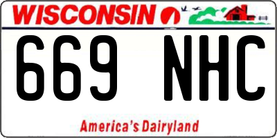 WI license plate 669NHC