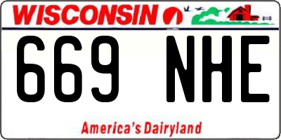 WI license plate 669NHE