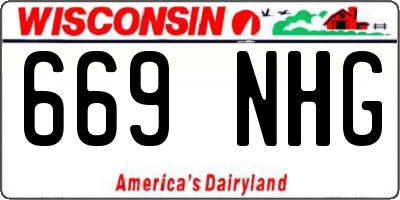 WI license plate 669NHG