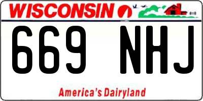WI license plate 669NHJ