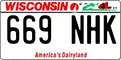 WI license plate 669NHK