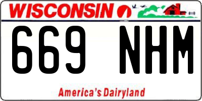 WI license plate 669NHM