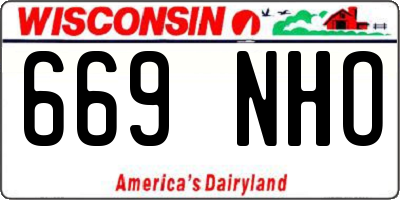 WI license plate 669NHO